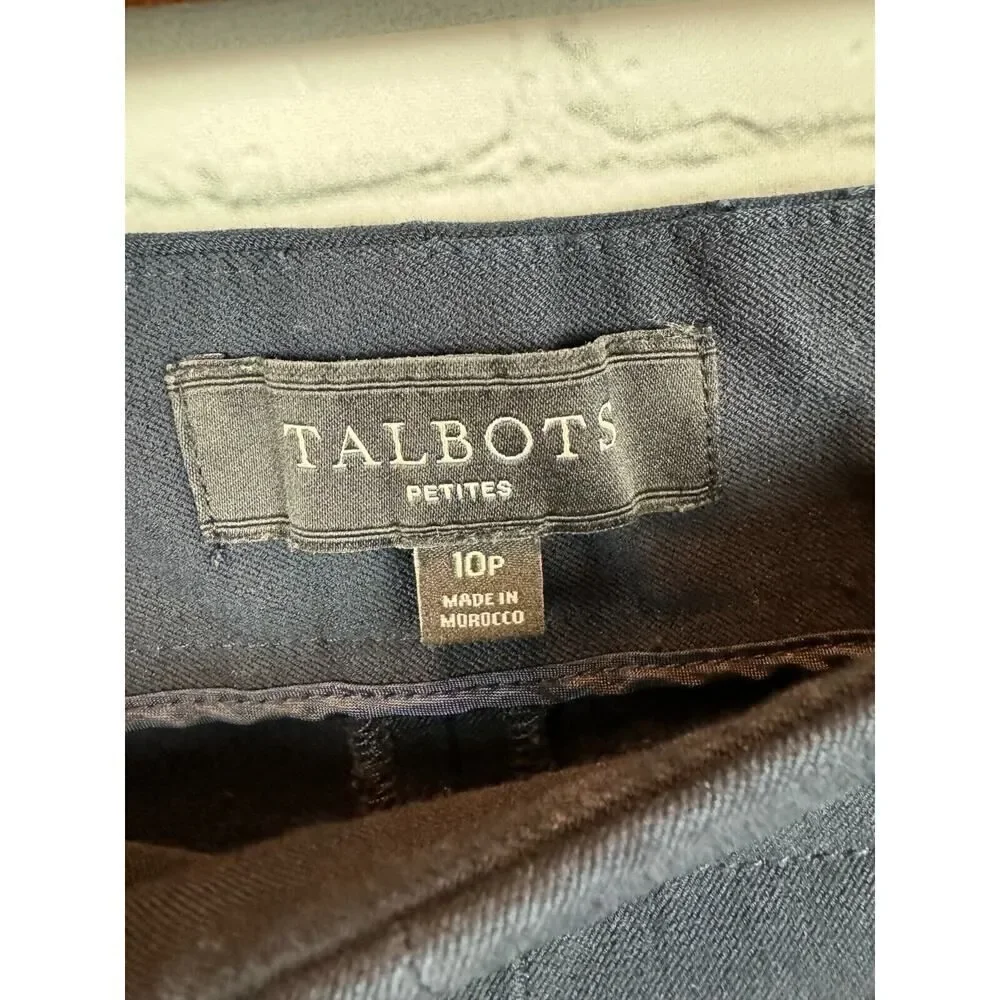 TALBOTS PETITES Heritage dark blue straight chino pants size 10P